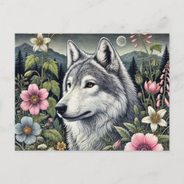 Vykort för Varg | Majestic Forest Varg Art