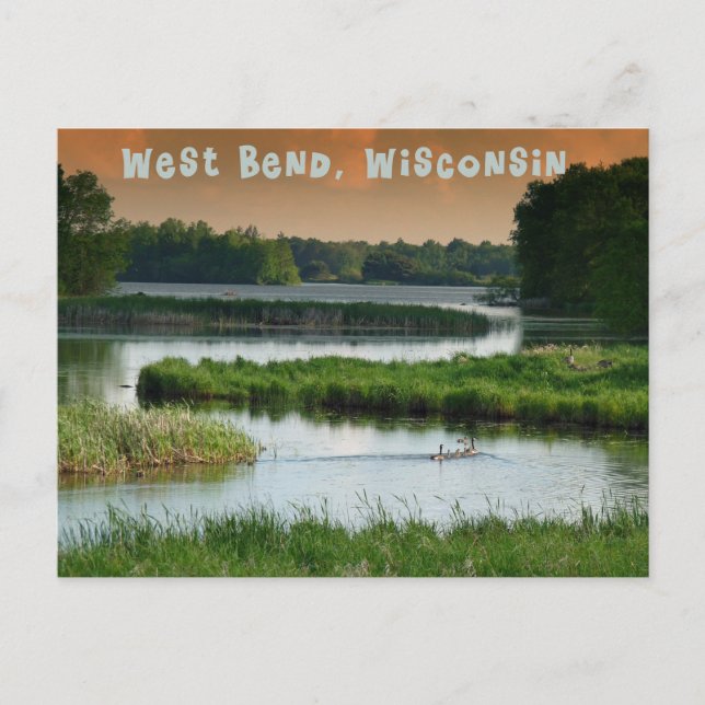 vykort för väster Bend Wisconsin (Framsida)