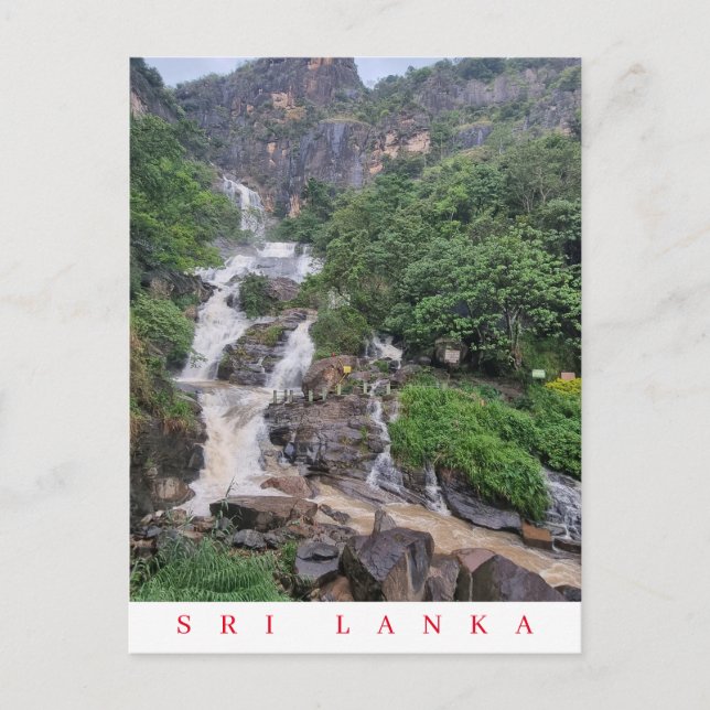 vykort för vattenfall i Sri Lanka Rawana (Framsida)