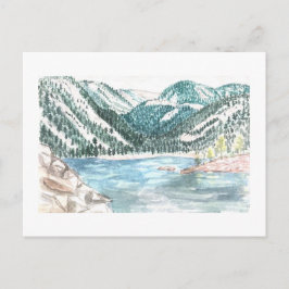 vykort för vattenfärg lava sjö