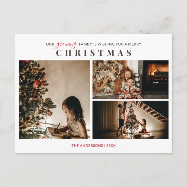 Vykort för växande familj 3 Photo God jul (Framsida)