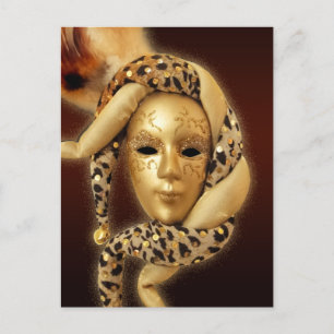 vykort för venetiansk mask