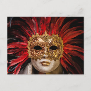 vykort för venetisk karneval mask