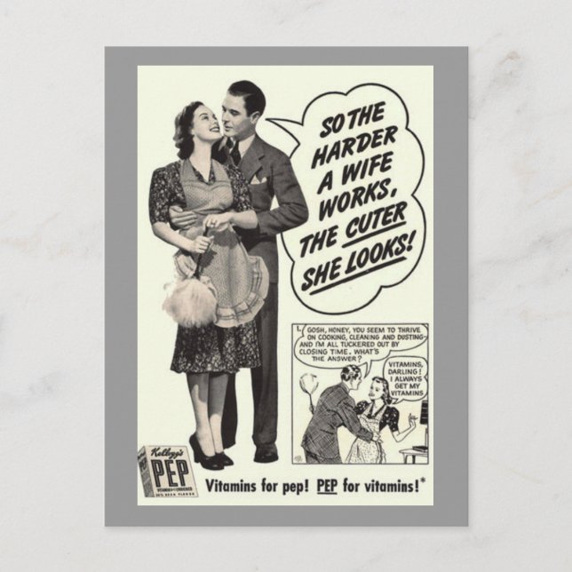 vykort för vintage annons (Framsida)