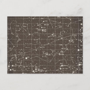 vykort för vintage Constellation Chart