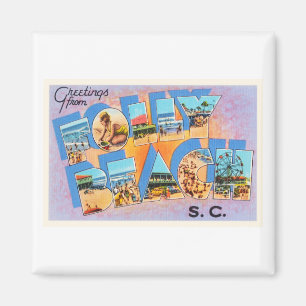 Vykort för vintage för galenskapstrandSouth Magnet
