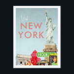 vykort för vintage resor | New York<br><div class="desc">En perfekt biet av konst för alla som kärlek New York. Med vattenfärgbilder av New York med återutfyllnadstypografi. Lägg till anpassningsbarnas ordalydelse i den här designen genom att använda rutorna "Redigera den här designmallen" på objektets höger eller klicka på den blå "Anpassa den" om du vill ordna texten, ändra typsnitt...</div>