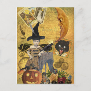 Vykort för vintageHalloween Collage