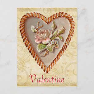 Vykort för vintagehjärtavalentin