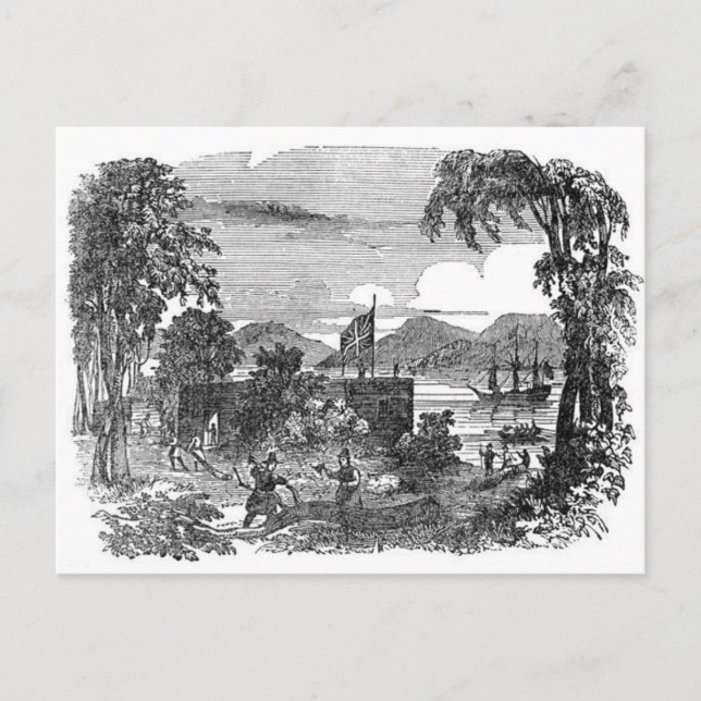 Vykort för vintageJamestown koloni (Framsida)