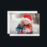 vykort för visemisk bild god jul<br><div class="desc">söt bild med vit övertäckning av bokstäver och modern,  rustik design. Anpassa text- och bildinformation.</div>