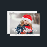 vykort för visemisk bild god jul<br><div class="desc">söt bild med vit övertäckning av bokstäver och modern,  rustik design. Anpassa text- och bildinformation.</div>