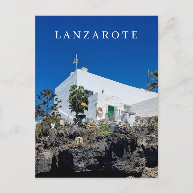 vykort för vit vy på Lanzarote (Framsida)