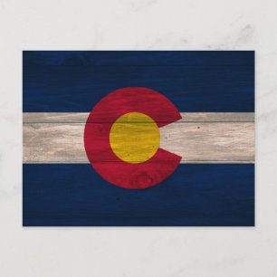 vykort för Wood Colorado flagga