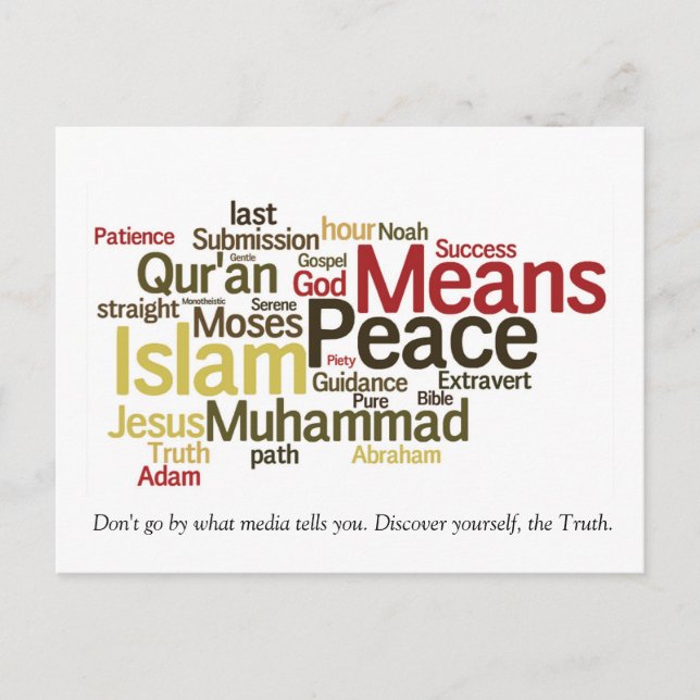vykort för wordle-islam dawah (Framsida)