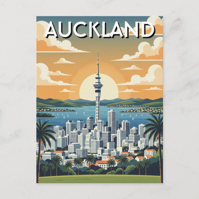 Vykort från Auckland Nya Zeeland (Framsida)