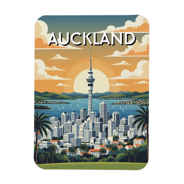 Vykort från Auckland Nya Zeeland Magnet (Vertikal)