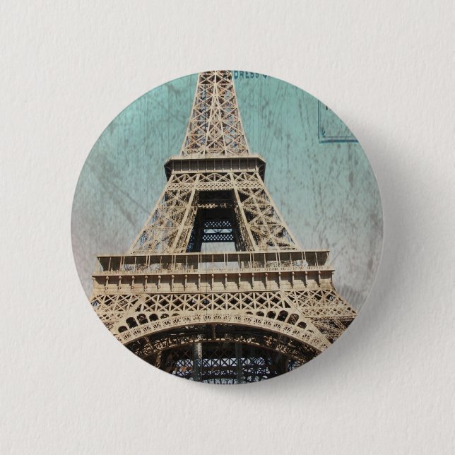 Vykort från det Paris EIffel torn Knapp (Framsida)