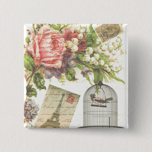 Vykort från Frankrike-knapp Knapp (Framsida)