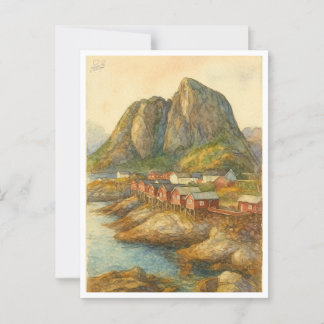 vykort från Hamnøy, Lofoten Islands, Norge
