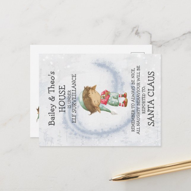 vykort från jultomtens Elf (Fram/Back In Situ)