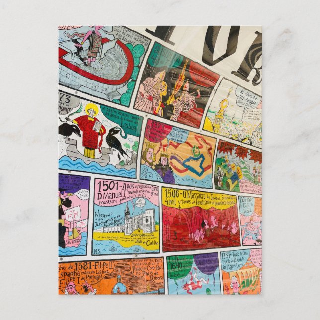 vykort från Lissabon, vykort för Roligt, färggrann (Framsida)