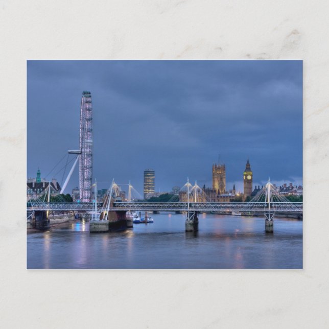 vykort från London Öga och Big Ben (Framsida)