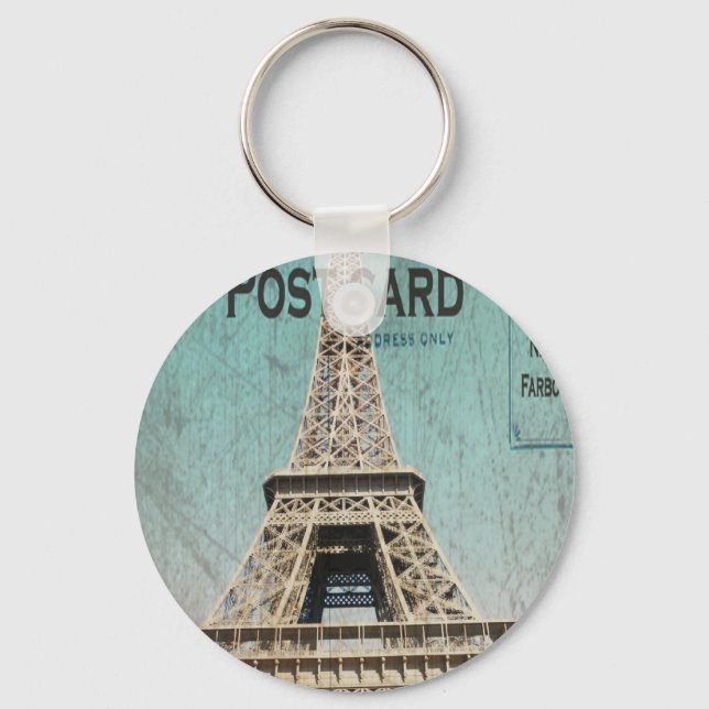 vykort från Paris EIffel Torn Nyckelring (Framsida)