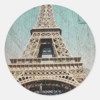 vykort från Paris EIffel Torn Runt Klistermärke