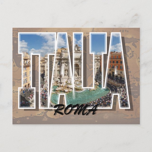 Vykort från Rom, Italien (Framsida)