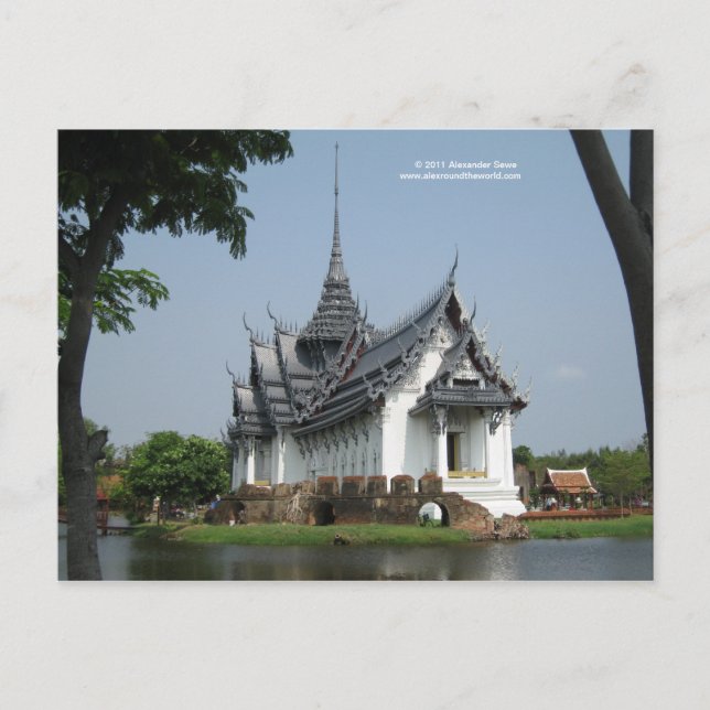 Vykort från Thailand med bild av tempel (Framsida)