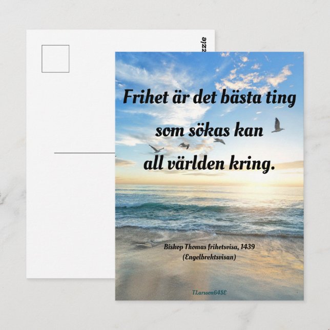 Vykort — Frihet (Fram/baksida)