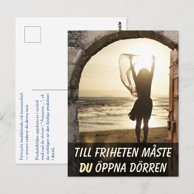Vykort — Frihetens dörr (Fram/baksida)