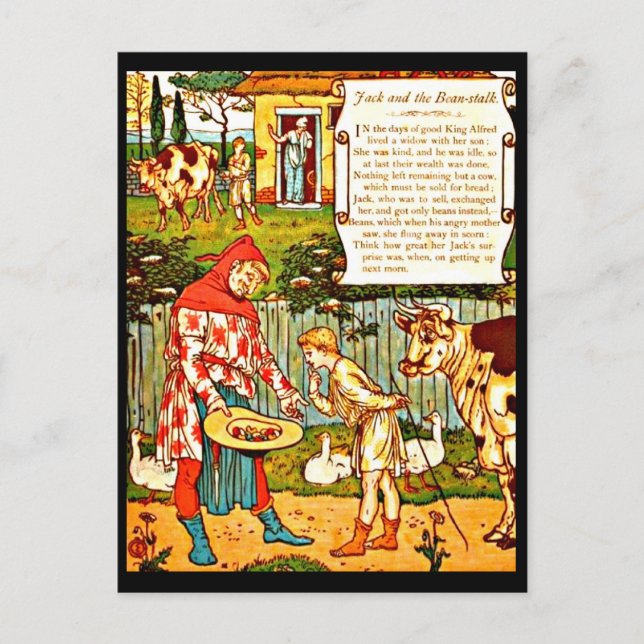 Vykort-Gammal Illustration-Walter Crane 4 Vykort (Framsida)