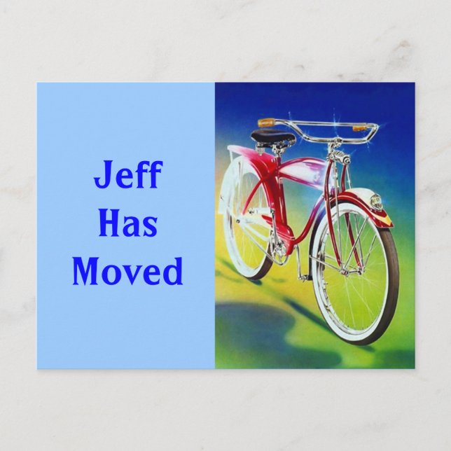 Vykort Gammalt Cykel Flyttat Ny Adress PC (Framsida)