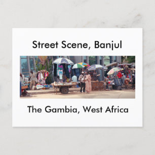 vykort, gatuscen, Banjul Vykort