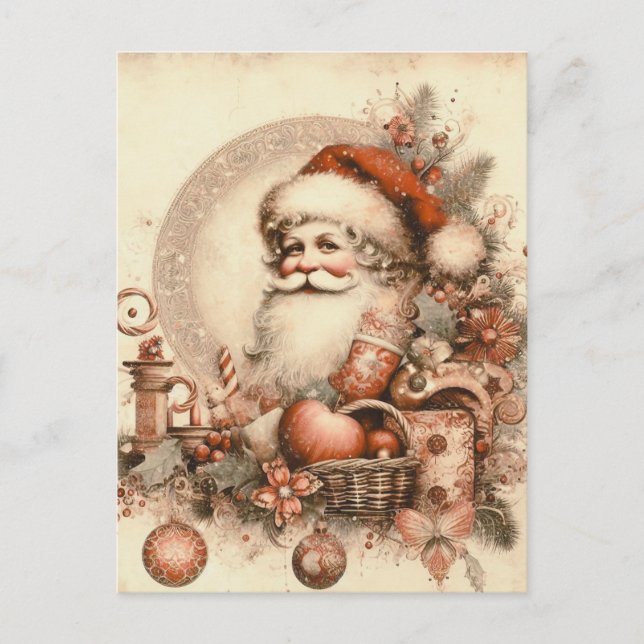 Vykort God jul kärlek Santa (Framsida)