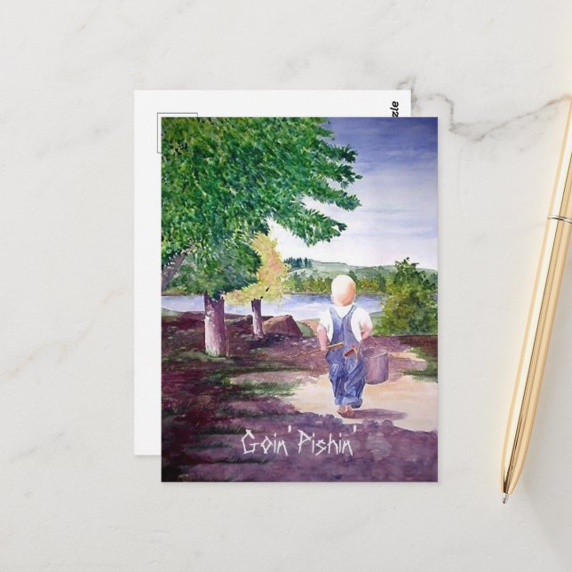 vykort - Goin'Pishin' (Fram/Back In Situ)