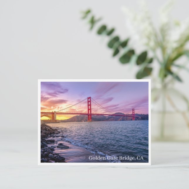 Vykort - Golden Gate Bridge, CA (Stående Fram)