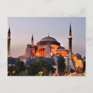vykort Hagia Sophia, Istanbul vid dusk
