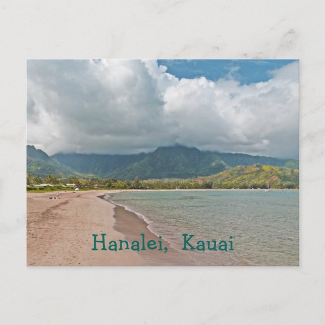 vykort: "HANALEI BEACH, KAUAI" Vykort (Framsida)