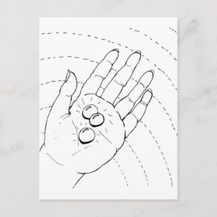 Vykort - Hand med Juveler