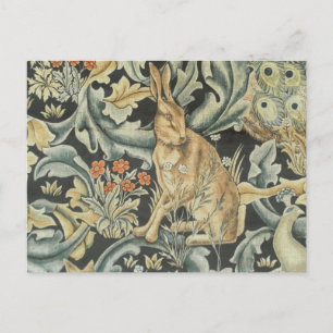 Vykort - Hare och fågel