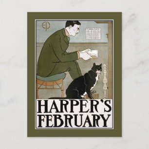 vykort: Harpers februari av Edward Penfield Vykort