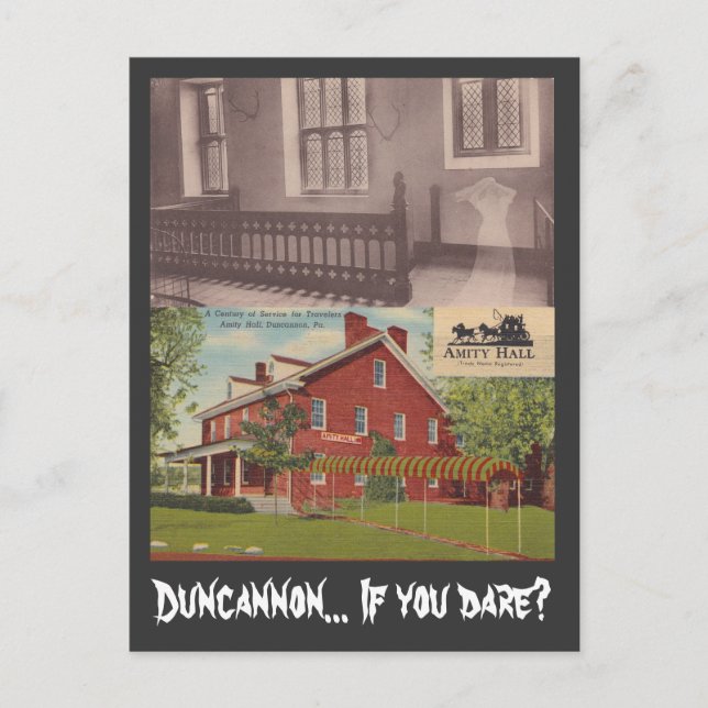 Vykort hemsökt Amity Hall Duncannon PA & Ghost (Framsida)