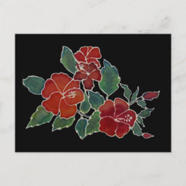 vykort - Hibiscus-Blommar