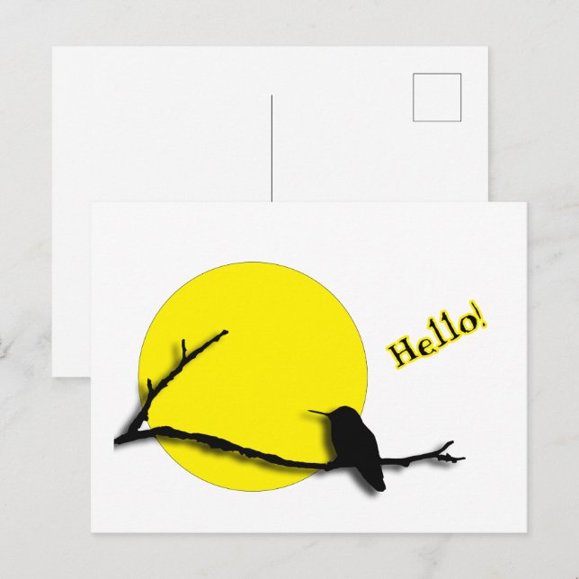 Vykort - Hummingbird Greetings (Fram/baksida)