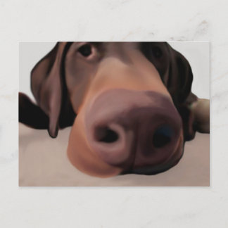 Vykort Hund Stor Näsa Målning