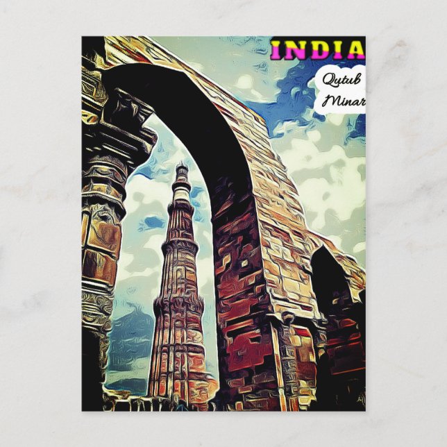 Vykort (* Indien 🇮 🇳 Kutub Minar) (Framsida)