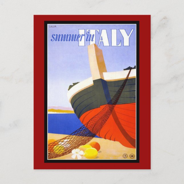 Vykort Italien Hälsningar Vintage (Framsida)
